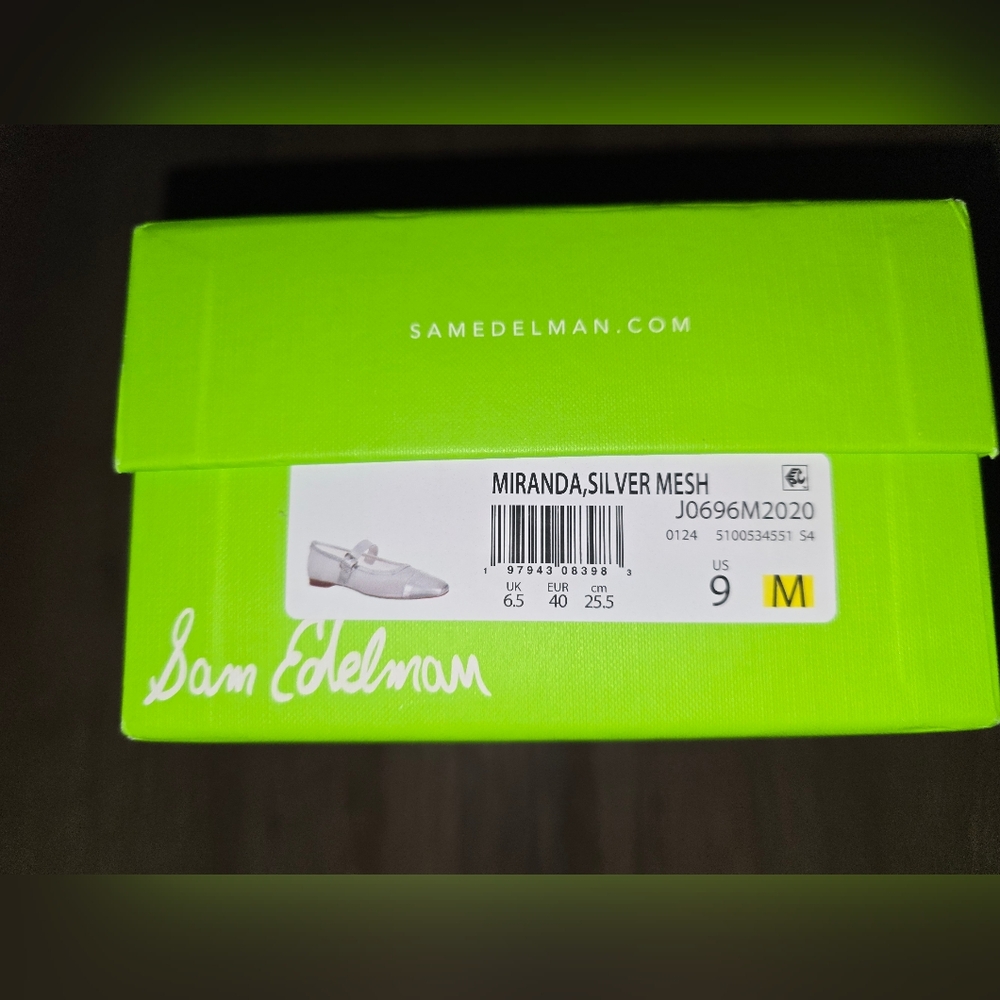 Sam Edelman Miranda Silver Mesh Mary Jane Flats – Size 9 – NIB - Picture 7 of 11